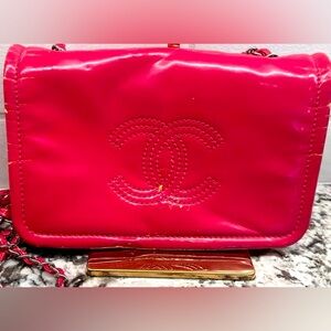 Chanel lipstick flap hot pink crossbody bag project